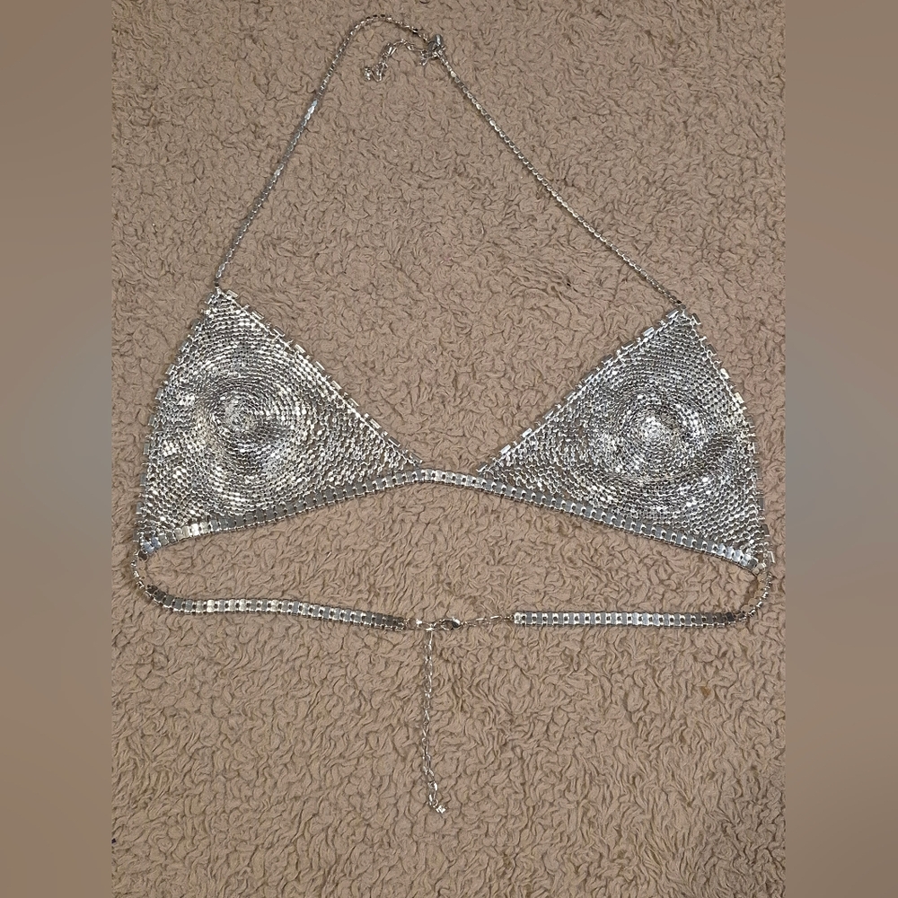Express Vintage Silver Diamante Bra Like New - Picture 7 of 15